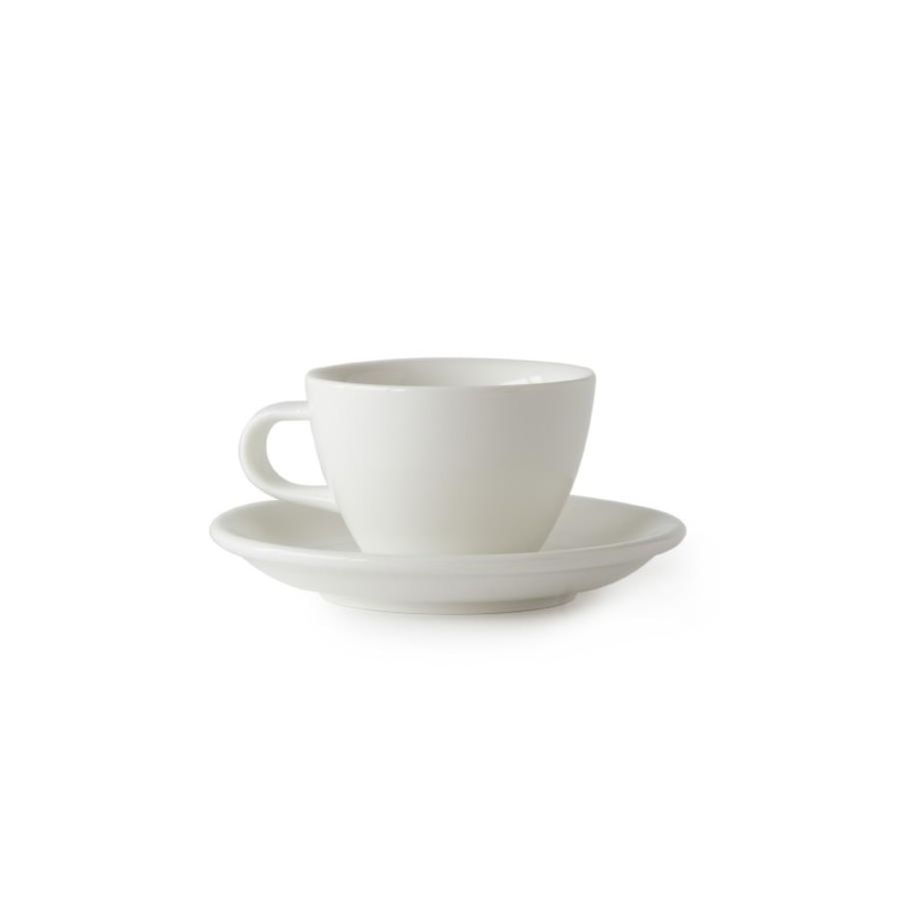 Acme Small Cappuccino Cup 150 ml + Saucer 14 cm, Milk White