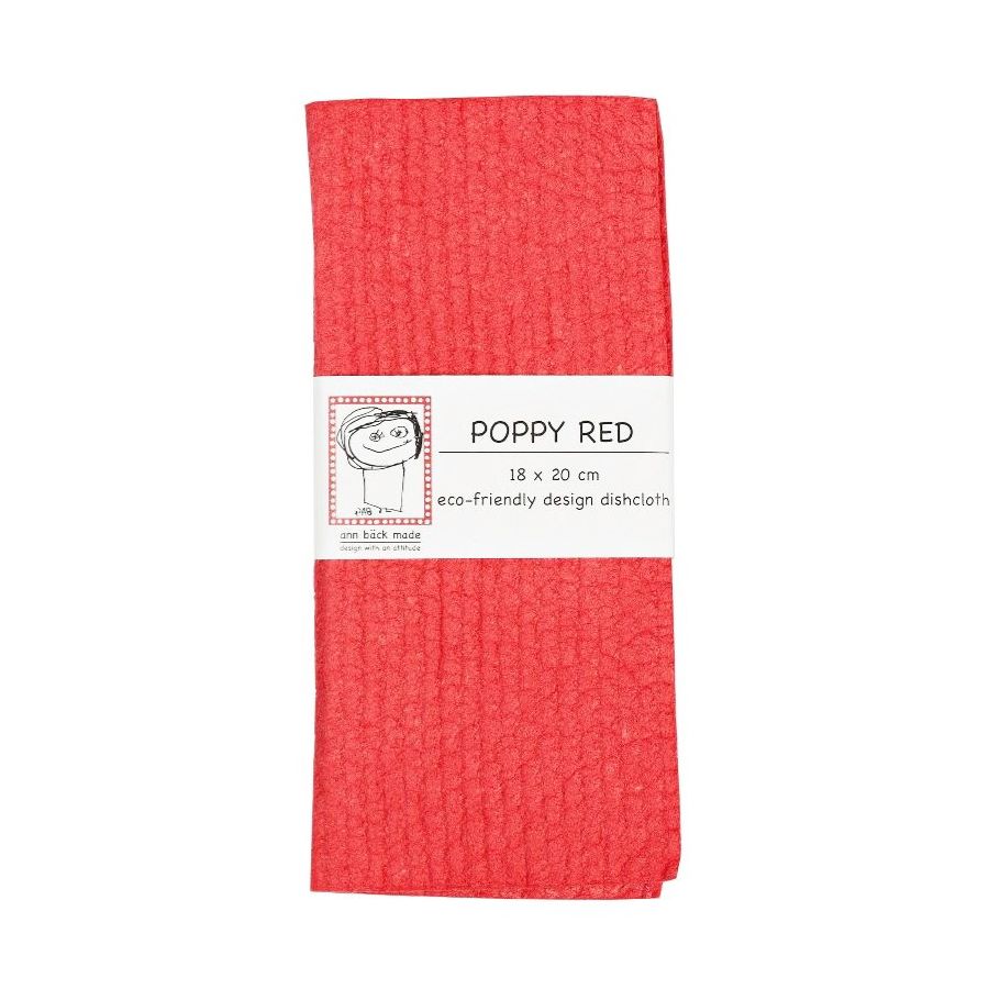 Ann Bäck Eco-Friendly Dishcloth, Poppy Red