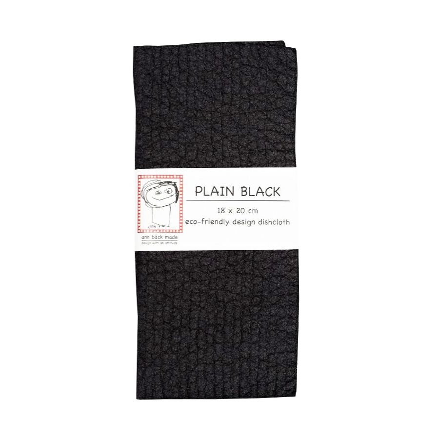 Ann Bäck Eco-Friendly Dishcloth, Plain Black