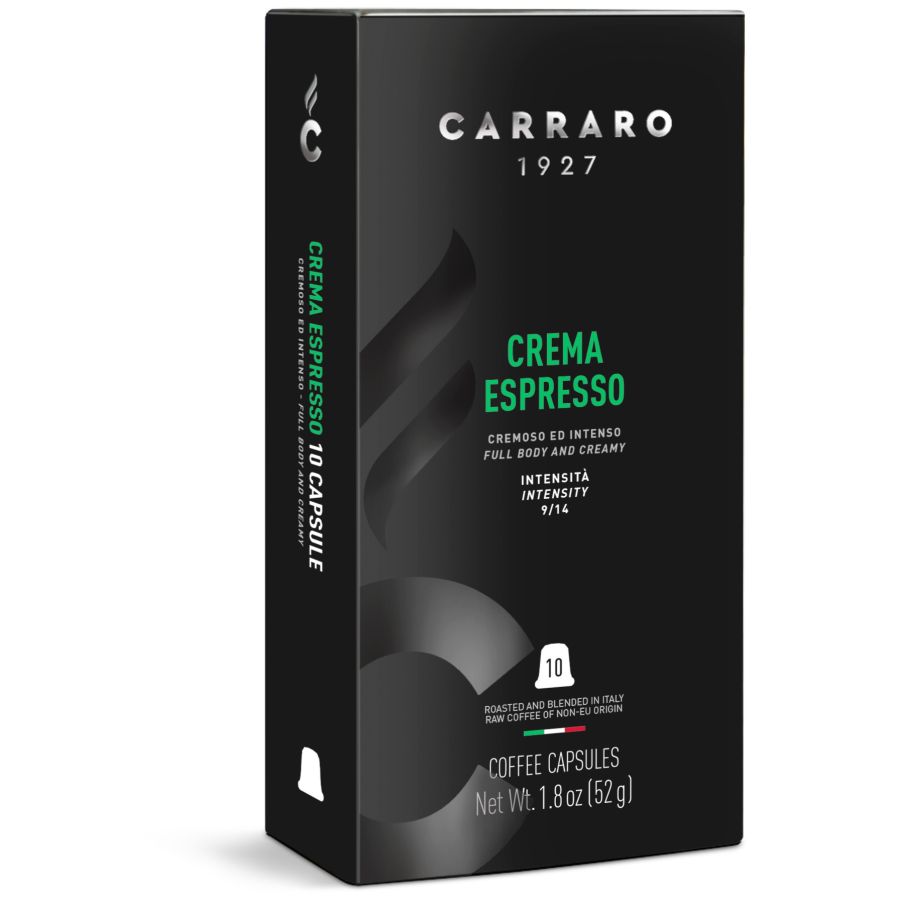 Carraro 1927 Crema Espresso Premium Nespresso Compatible Coffee Capsules 10 pcs