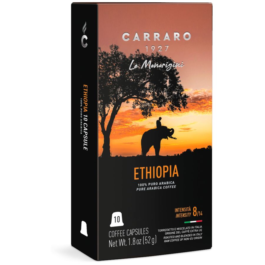 Carraro 1927 Ethiopia Premium Nespresso Compatible Coffee Capsules 10 pcs