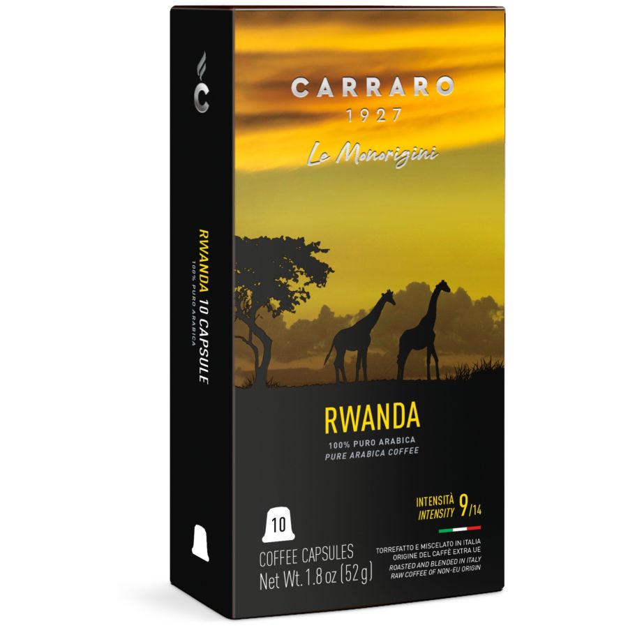 Carraro 1927 Rwanda Premium Nespresso-kompatibel kaffekapsel 10 st
