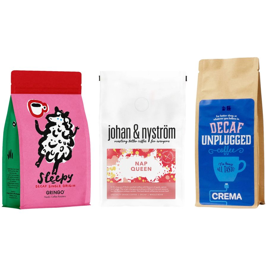 Mikrorosterier - koffeinfria kaffen 3 x 250 g kaffebönor