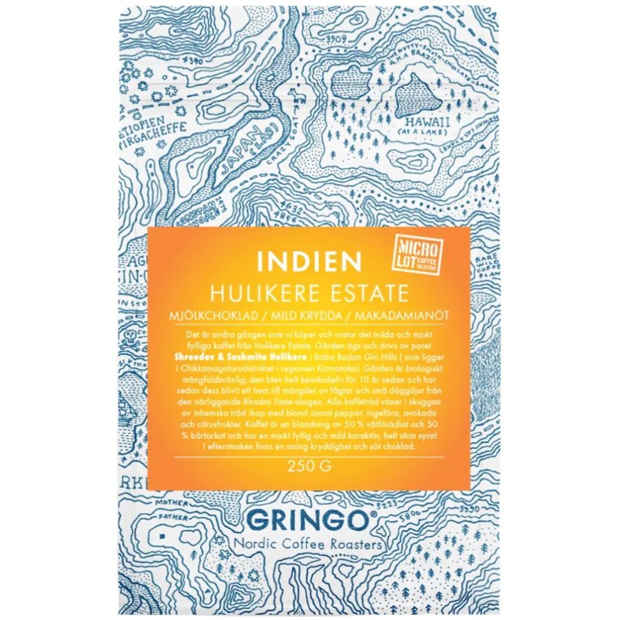 Gringo Nordic Indien Hulikere Estate 250 g kaffebönor