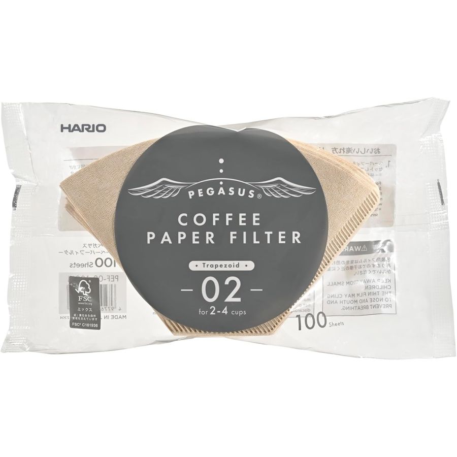 Hario Pegasus bruna kaffefilter storlek 02, 100 st.