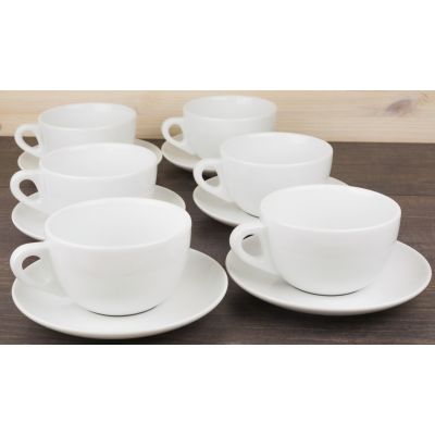 Ancap Verona Painted-Rim Cups and Saucers | 11.8oz in Black