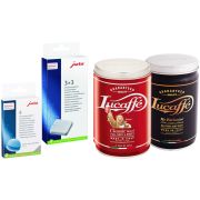 Jura rengöringstabletter 6 st. + avkalkningstabletter 3 x 3 + Lucaff'é Classic 250 g + Lucaffé Mr Exclusive 250 g