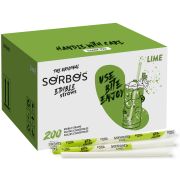 Sorbos ätbara sugrör, lime 200 st.